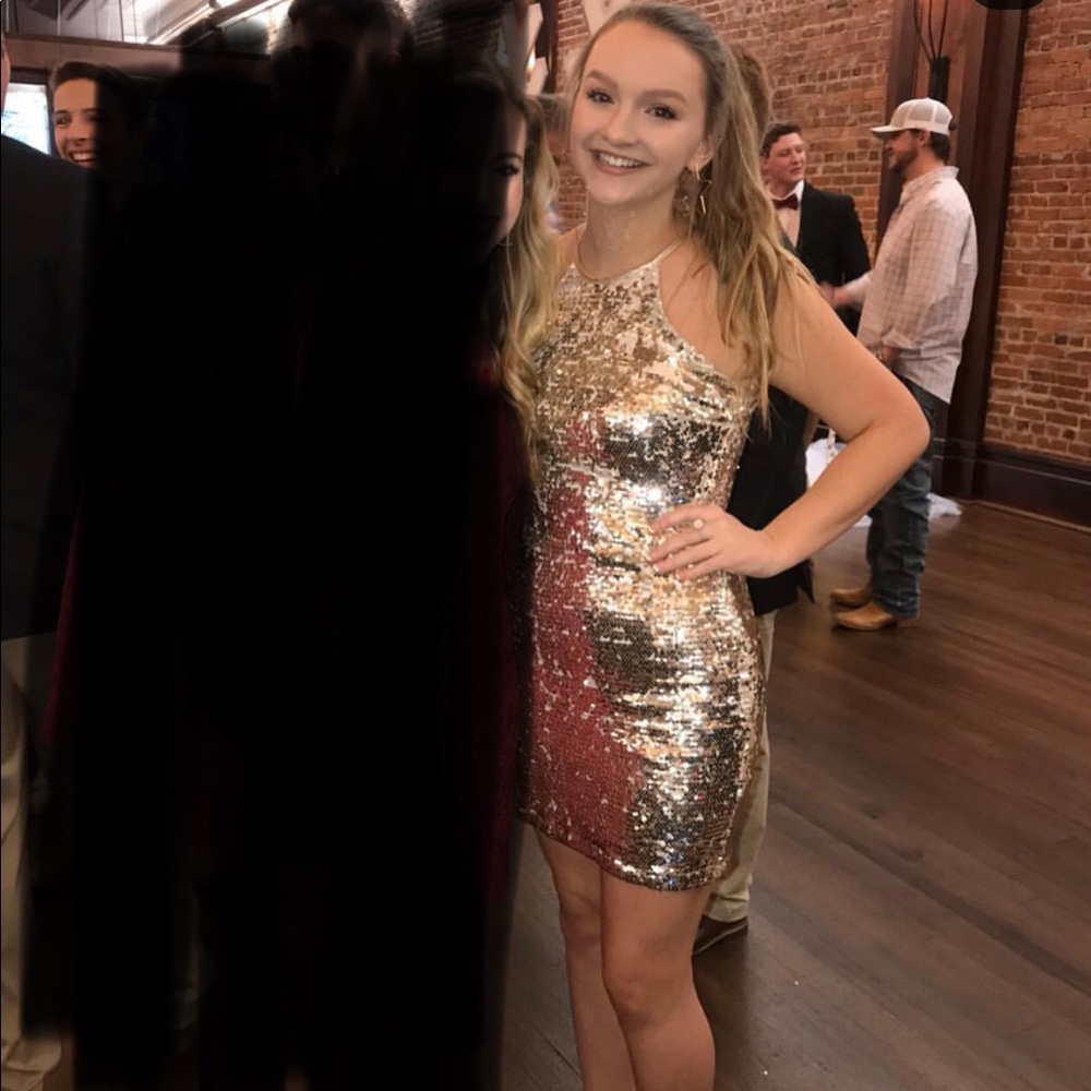 Gold Sequin Formal Dress